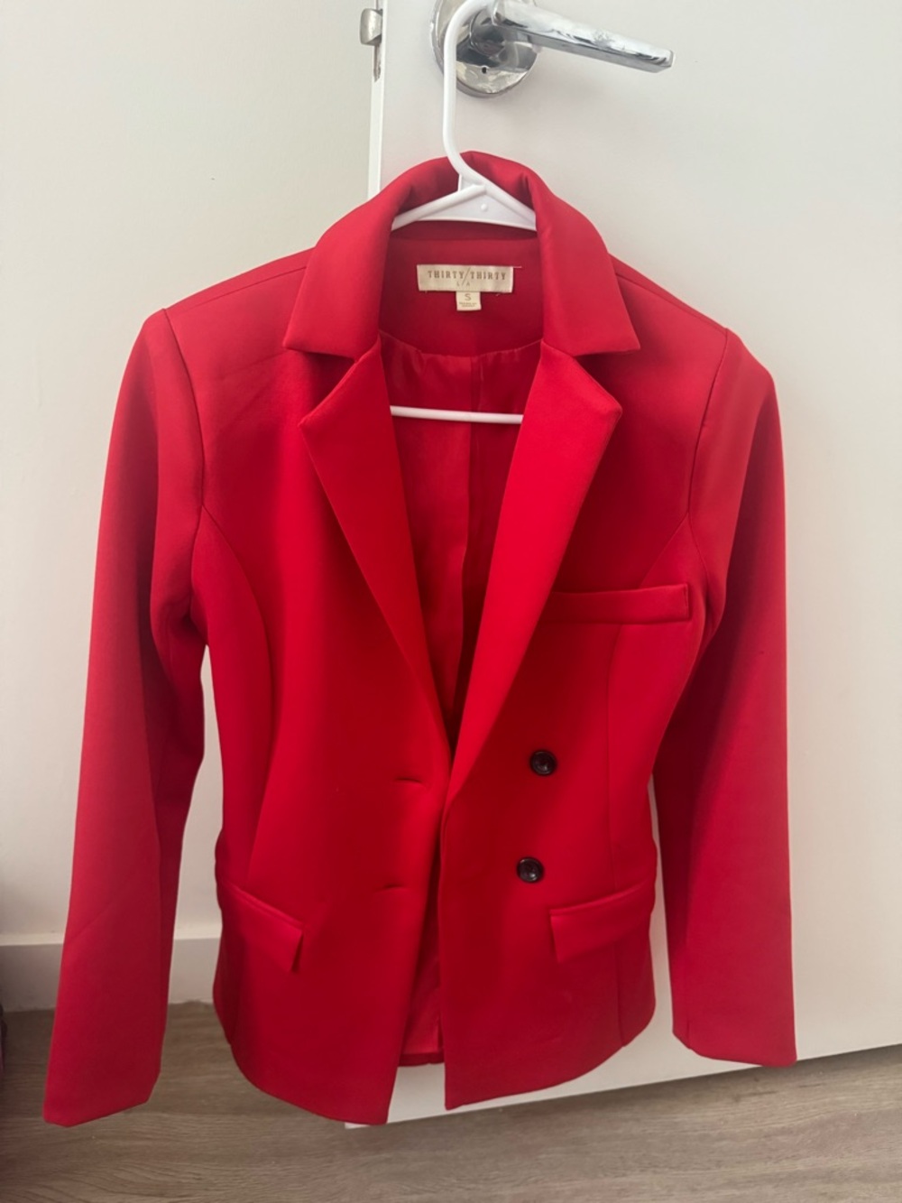 Women's Red Double-Button Tailored Blazer by Thirty / Thirty